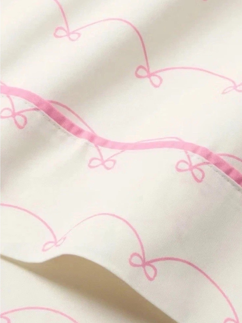 Pillowfort Pretty Bow Full 4-Piece Sheet Set Pink 220TC Cotton HTF NWT